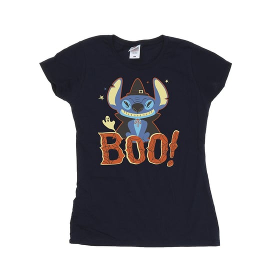 Disney Womens/Ladies Lilo & Stitch Boo! Cotton T-Shirt (Navy Blue)