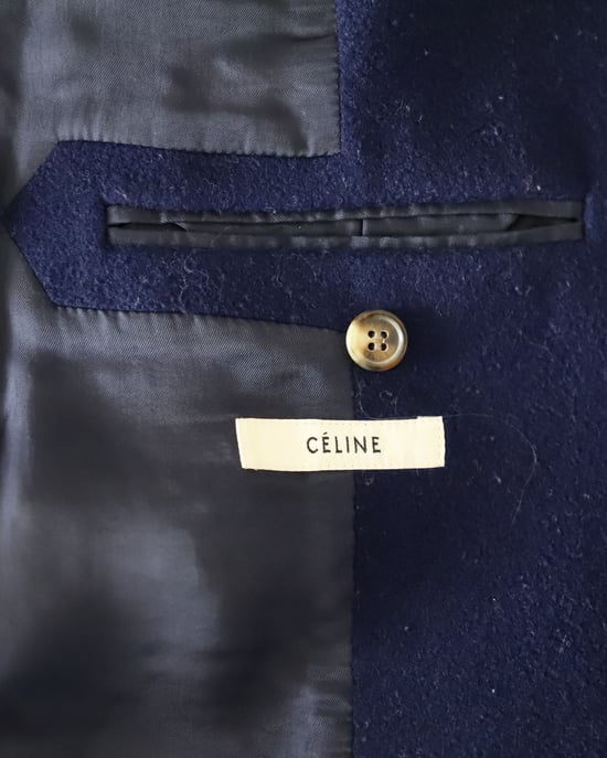 Celine Open-Front Coat in Blue Wool - Image 4