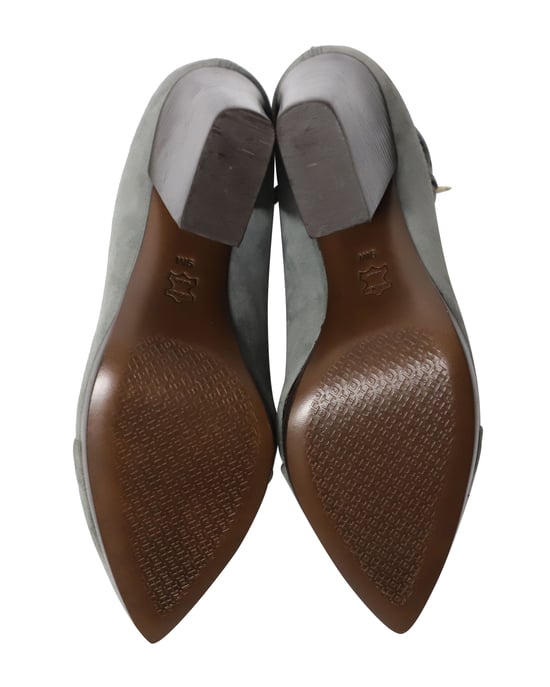 Tory Burch Block Heel Pumps in Grey Suede - Image 6