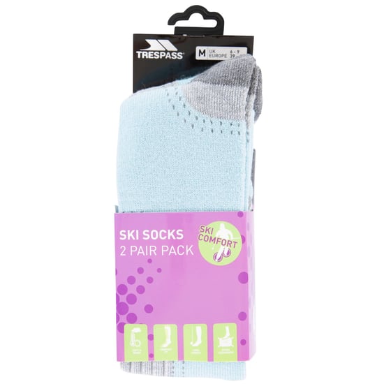 Trespass Womens/Ladies Janus II Ski Socks (Pack Of 2) - Image 2