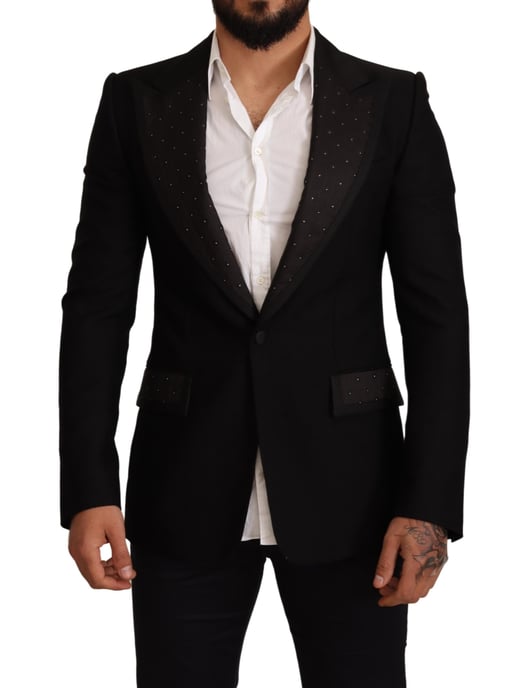 Dolce & Gabbana Mannen Zwart Wollen Slim Fit Jas Blazer Jas - Image 1