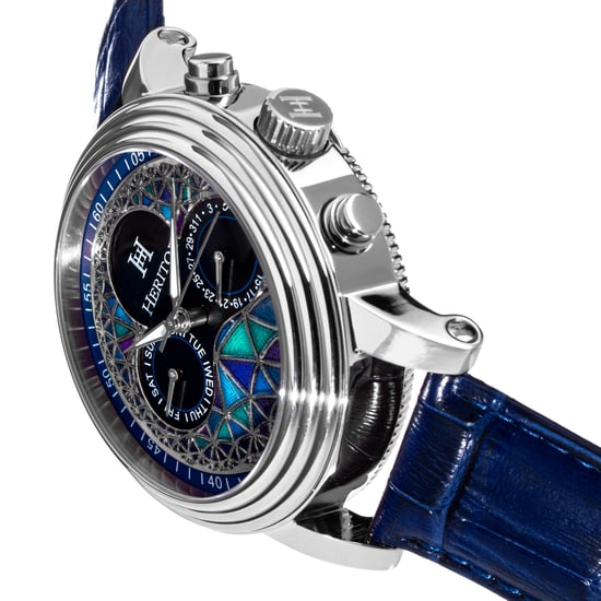 Heritor Automatic Legacy Leather-Band Watch w/Day/Date
