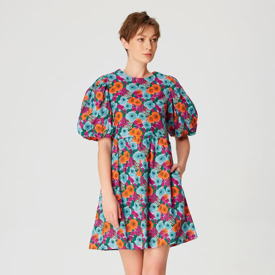 Korte trapeze -jurk met bloemenprint - Image 2