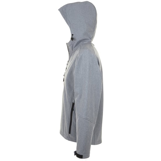 SOLS Mens Replay Hooded Soft Shell Jacket (Breathable, Windproof And Water Resistant) (Grey Marl)