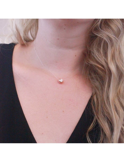 Moon-halsband - roséguld och kristall - Image 2