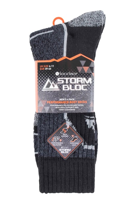 4 Pack Mens Cushion Lightweight Hiking Boot Socks for Warm Weather - Image 2