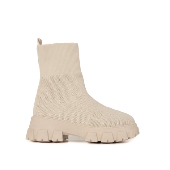 María Barceló Sock Boot in Beige