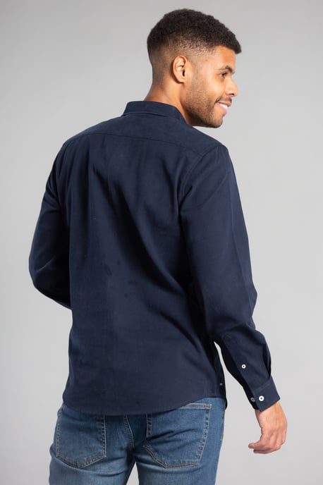 Navy Cotton Oxford Long Sleeve Shirt