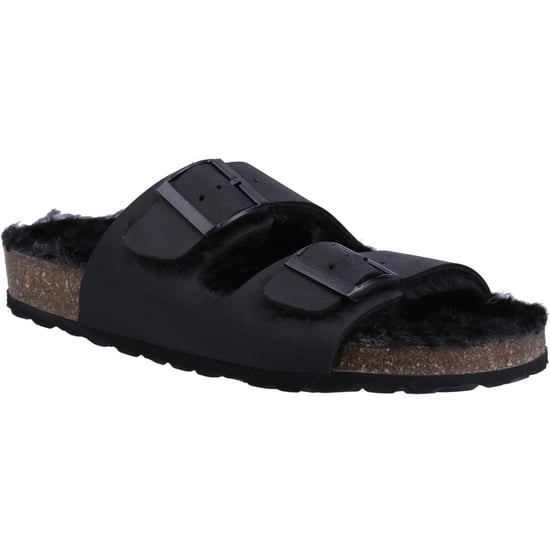 Hush Puppies Jessie Läder Damskor Svart Tofflor - Image 1