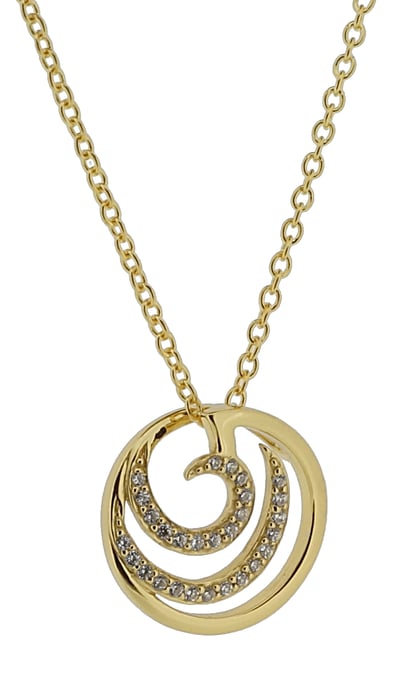 Orphelia 'Elaine' Women's 925 Sterling Silver Chain with Pendant - Gold ZH-7084/2 - Image 3
