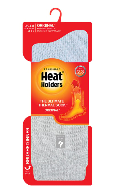 Heat Holders - Ladies Thermal Socks for Winter | Outdoor & Indoor Socks | Cuddly & Fluffy | Gifts for Women - Powder Blue / Silver (Catania) - Image 2