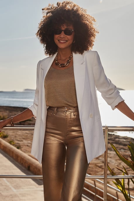 Ivory Double Breasted Blazer