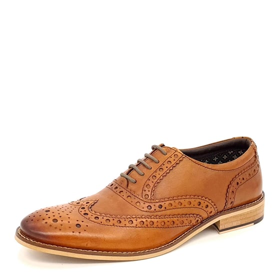 Herbert Frank Enfield Leather Tan Mens Brogue Shoes