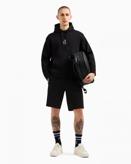 Armani Exchange Heren Geborduurd A|X Centraal Logo Pullover Hoodie - Image 2
