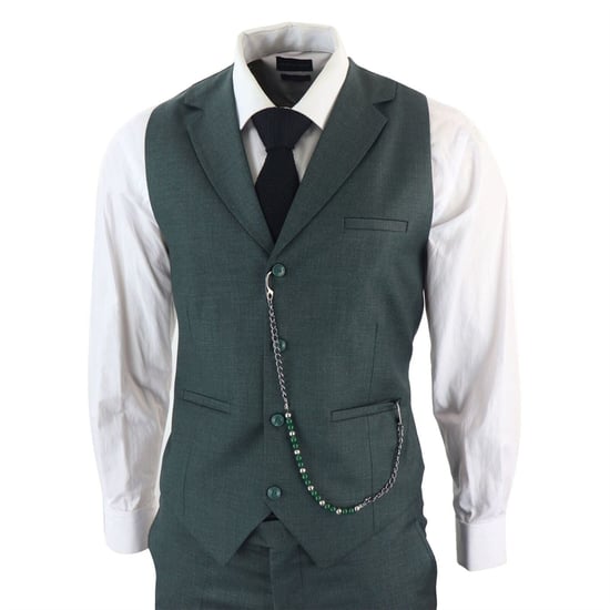 Men's Classic 3-Piece Plain Green Suit - Image 3