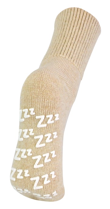 Sock Snob - Varma, halkfria tofflor i kashmirullblandning för damer med Zzz Grips - Beige - Image 1