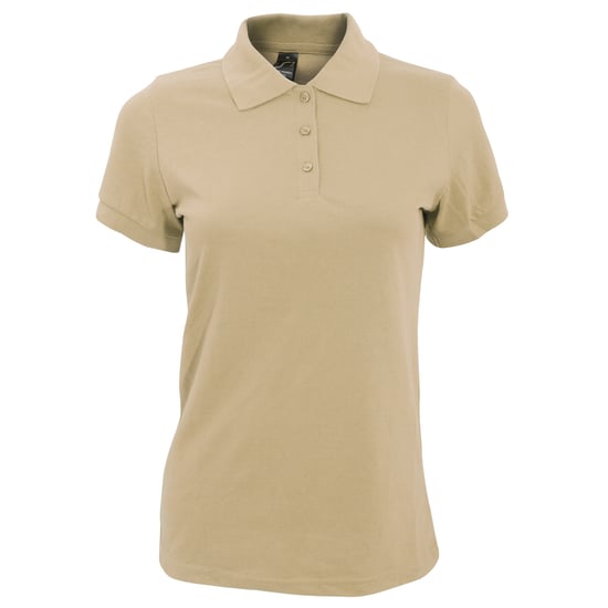 SOLs Womens/Ladies Prime Pique Polo Shirt (Sand) - Image 1