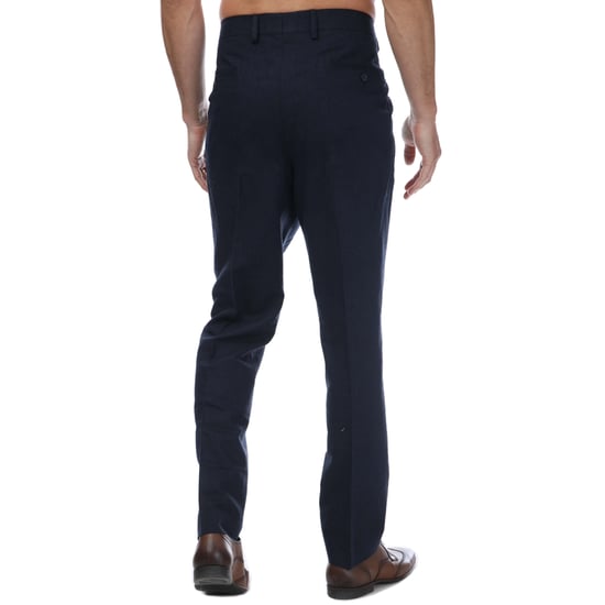 Men's Guide London Italian Cotton and Linen Blend Trousers in Navy - Image 2