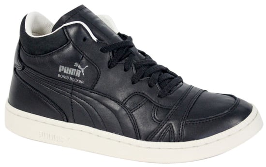 Puma Boris Becker Leather Mid Top Trainers Mens Black Lace Up 357768 04 B27A
