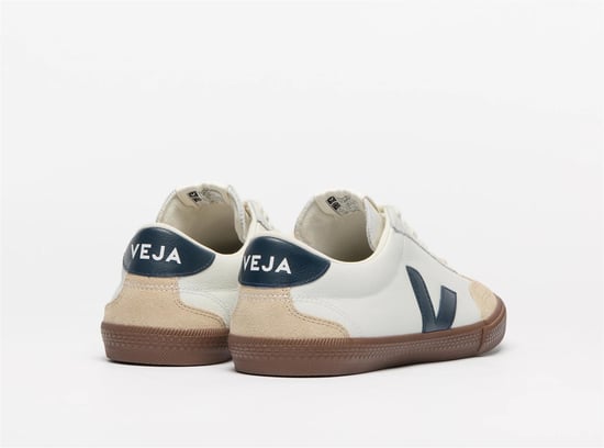 Veja Volley Leather Women's White/Navy Trainers - Image 3