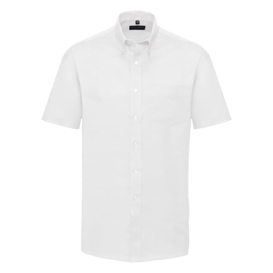 Russell Collectie Heren Korte Mouw Easy Care Oxford Shirt (Wit) - Image 1