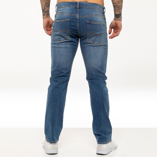 Kruze Mens Straight Leg Stretch Jeans - Image 4