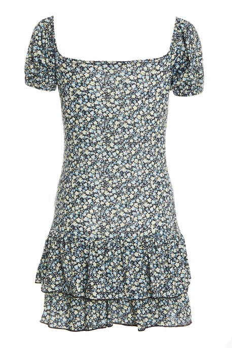 Petite Black Floral Mini Dress