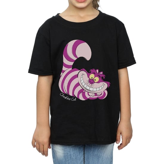 Disney Girls Alice In Wonderland Cheshire Cat Cotton T-Shirt (Black)