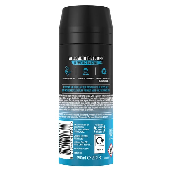Lynx XL Ice Chill 48H Fresh Iced Mint & Lemon Scent Body Spray Deodorant,3x200ml - Image 6