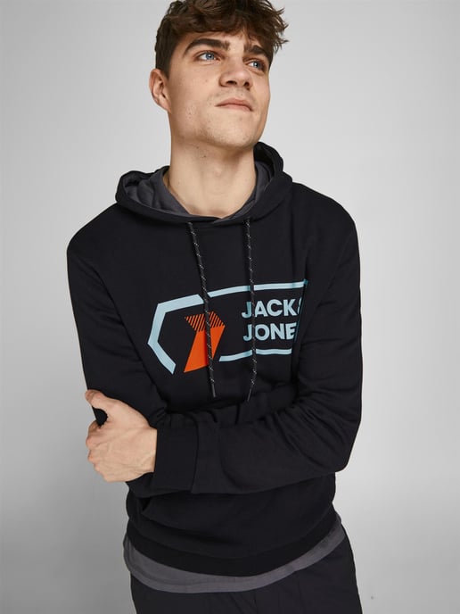 Jack & Jones Mens Hoodie Logo Printed - Image 3