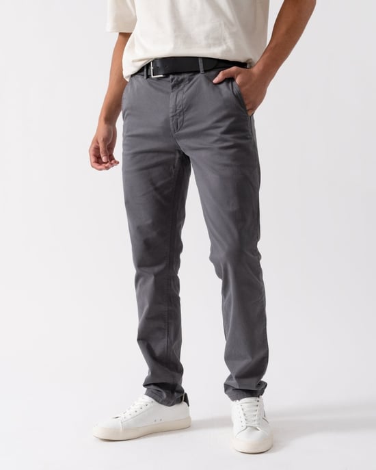 BOSS Orange Mens Slim Fit Chinos in Stretch-Cotton Satin NOS - Image 3