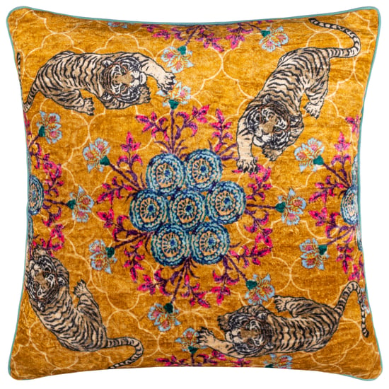 Wylder Tropics Tigerscope Velvet Piped Cushion Cover - Image 1
