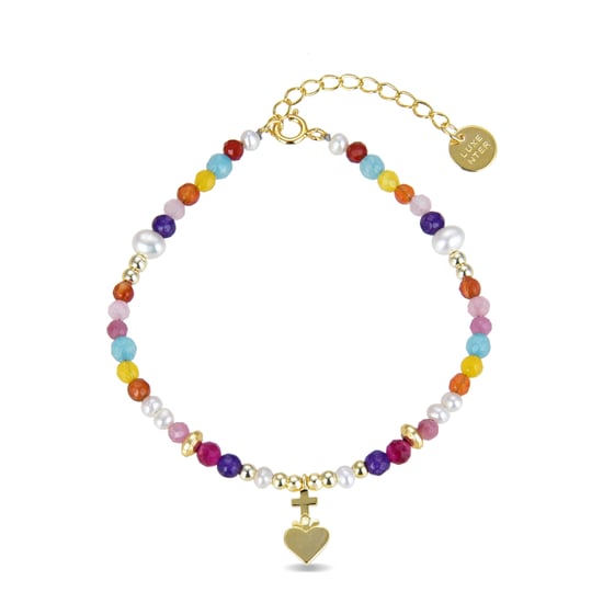 Luxenter nymox bracelet in 925 sterling silver and multicoloured crystal with 18 carat yellow gold coating finish