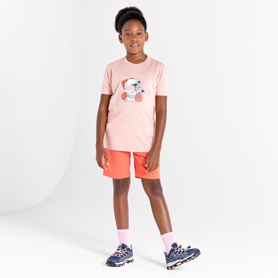 Dare 2B Childrens/Kids Amuse Skull T-Shirt (Apricot Blush Pink)