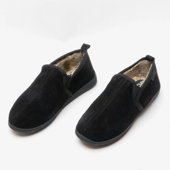 Hush Puppies Mens Arnold Slip On Leather Slipper (Black) - Image 6