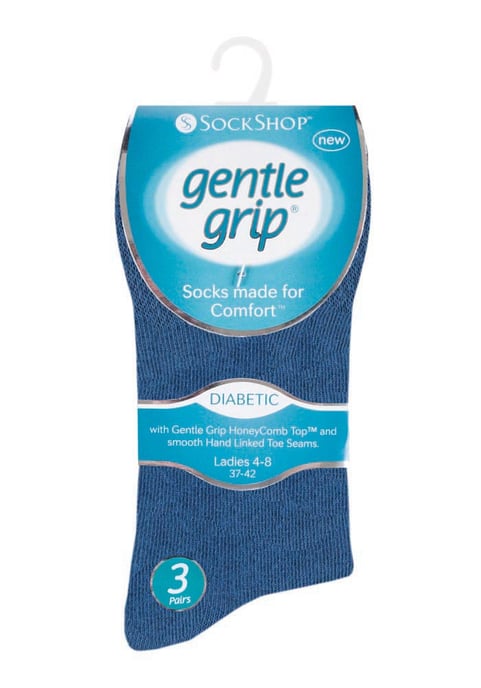 Gentle Grip - 6 paar diabetische damessokken - Donkerblauw 37 - Image 2