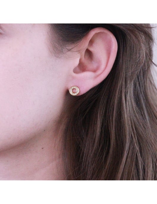 Boucles d'oreilles Ophir - Doré et Cristal - Image 4