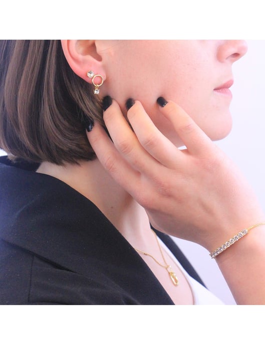 Mary Earrings - Gold and Crystal - Image 4