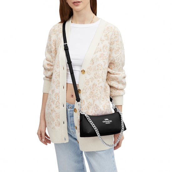Pebbled Leather Charlotte Shoulder Bag with Chain Strap