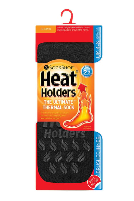 Heat Holders - Thermische pantoffelsokken voor dames - Zwart - Image 2