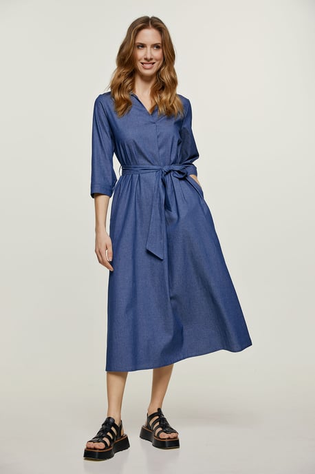 Hemelsblauwe Midi Dress met Riem - Image 5