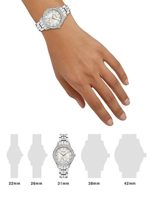 Bulova Phantom Crystal Women's Silver Watch 96L291