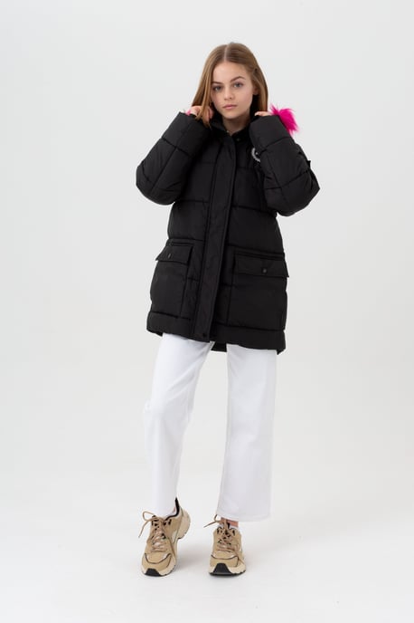 Hype Girls Black Bloom Crest Explorer Jacket