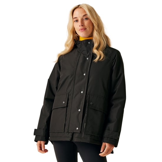 Regatta Womens/Ladies Orla Kiely Rain Cloud Mid Length Waterproof Jacket (Black/Grey) - Image 3