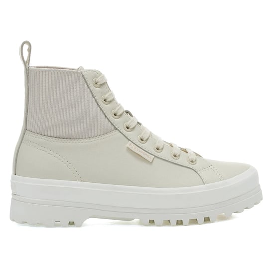Superga Womens/Ladies 2644 Alpina Knitted Nappa Leather High Tops (Light Beige Eggshell/Avorio)