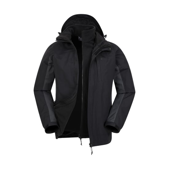 Mountain Warehouse Mens Thunderstorm 3 in 1 Vattentät jacka (Grå) - Image 1