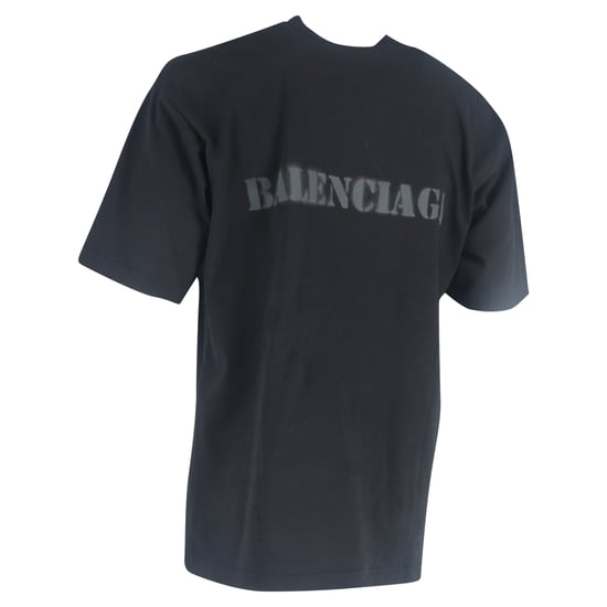 Balenciaga Logotyptryck Stencil Typ T-shirt i Svart Bomull - Image 3