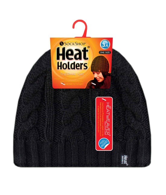 Women's Thermal Fleece Lined Cable Knit Winter Hat - Image 2