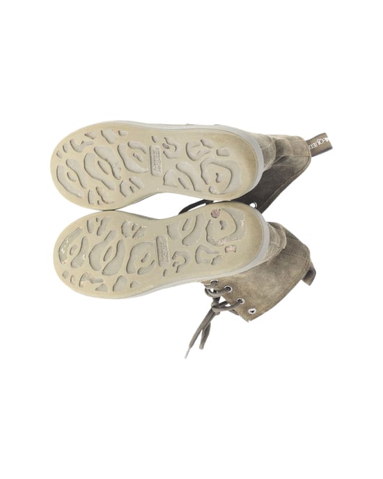 Alexander Mcqueen Lace Up Combat Boots in Khaki Suede - Image 6