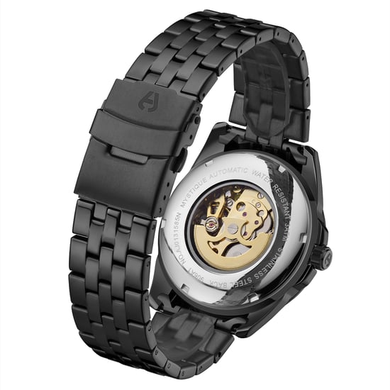 Black Skeleton Automatic Anthony James Men's Luxury Watch - Image 2